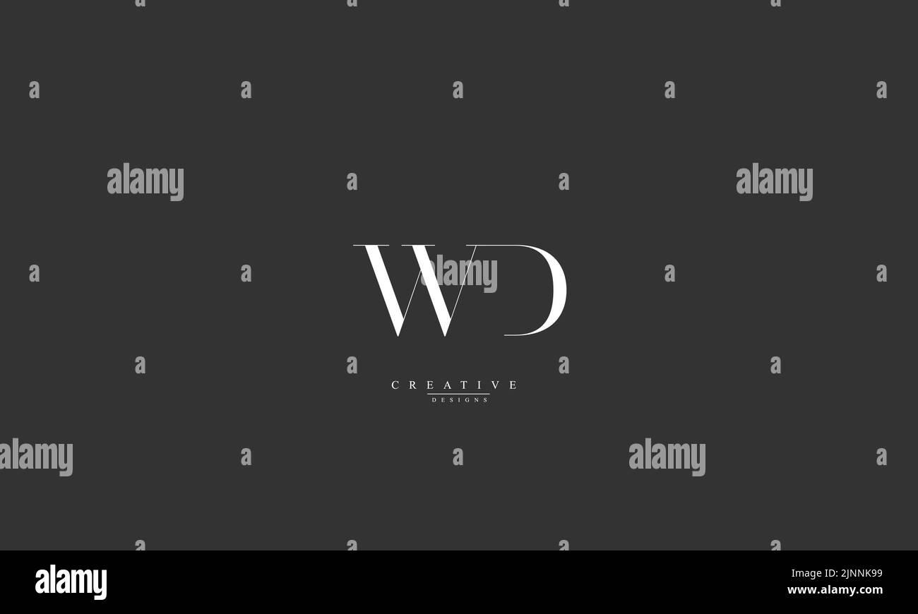 Lettere alfabetiche iniziali logo monogramma WD DW W D Illustrazione Vettoriale