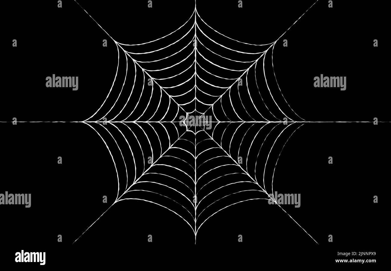 Per Halloween e horror disegni Spider web, sfondo nero Illustrazione Vettoriale