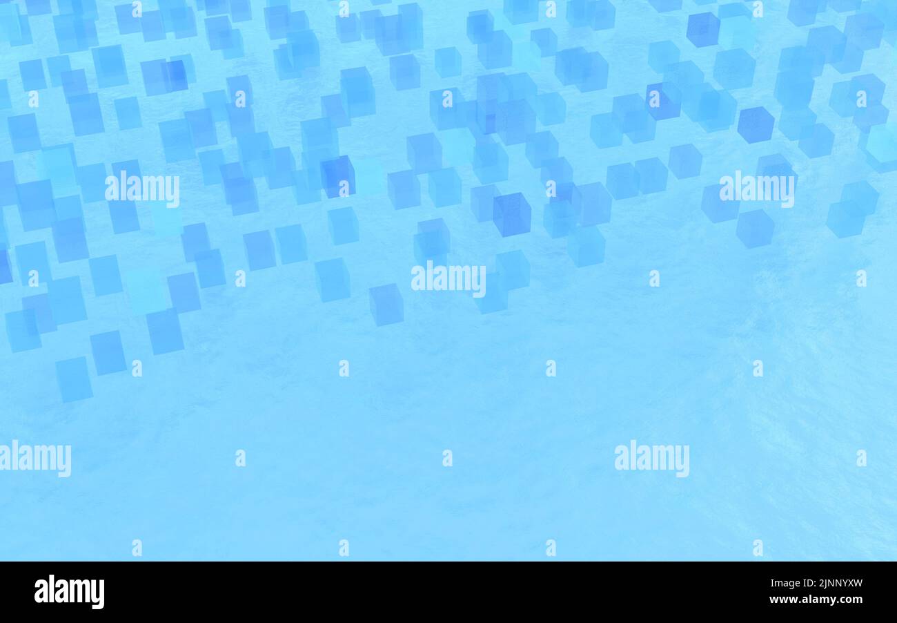 3DCG immagine estiva del mare, cubo astratto, copia spazio Foto Stock