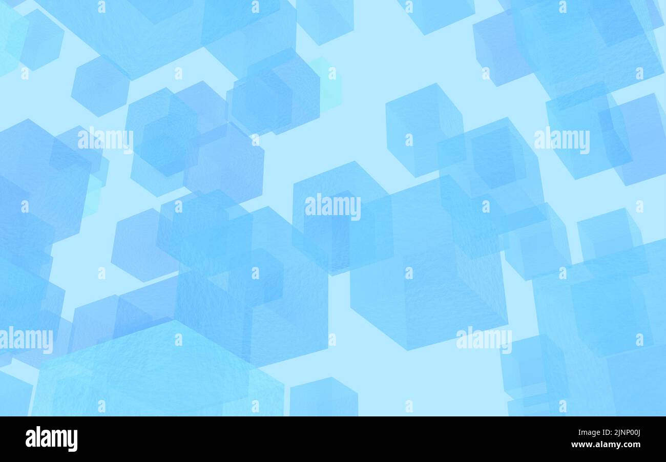 3DCG immagine del mare estivo, cubo astratto Foto Stock