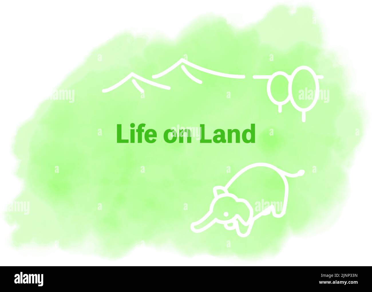 Stile acquerello, obiettivi SDG 15, vita sulla terra Illustrazione Vettoriale