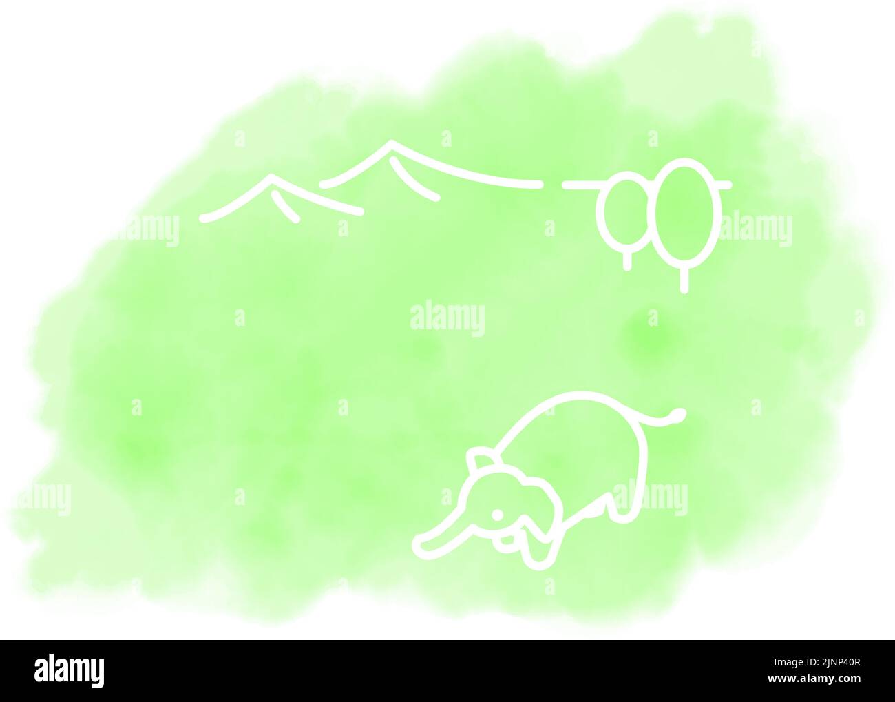 Stile acquerello, obiettivi SDG 15, vita sulla terra Illustrazione Vettoriale