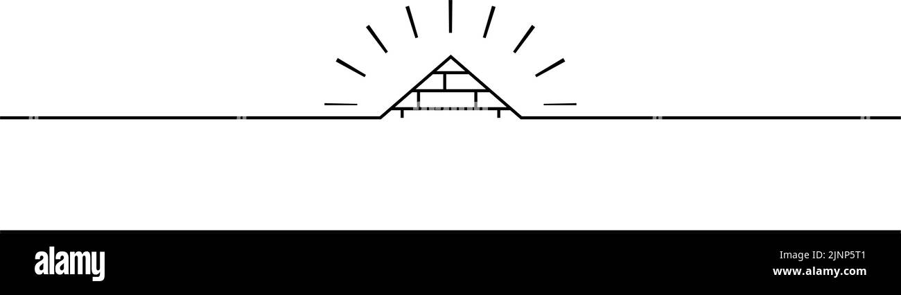 Semplice decorazione del titolo, piramide egiziana Illustrazione Vettoriale