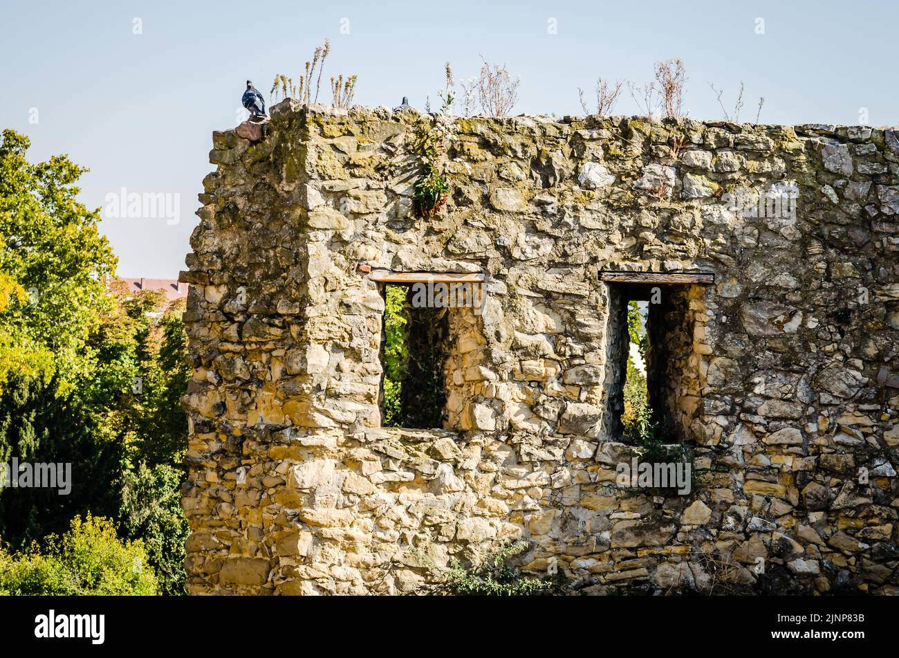 Pecs, Ungheria - 06 ottobre 2018: Il Barbican, il bastione del 15th ° secolo a Pecs, Ungheria. Foto Stock
