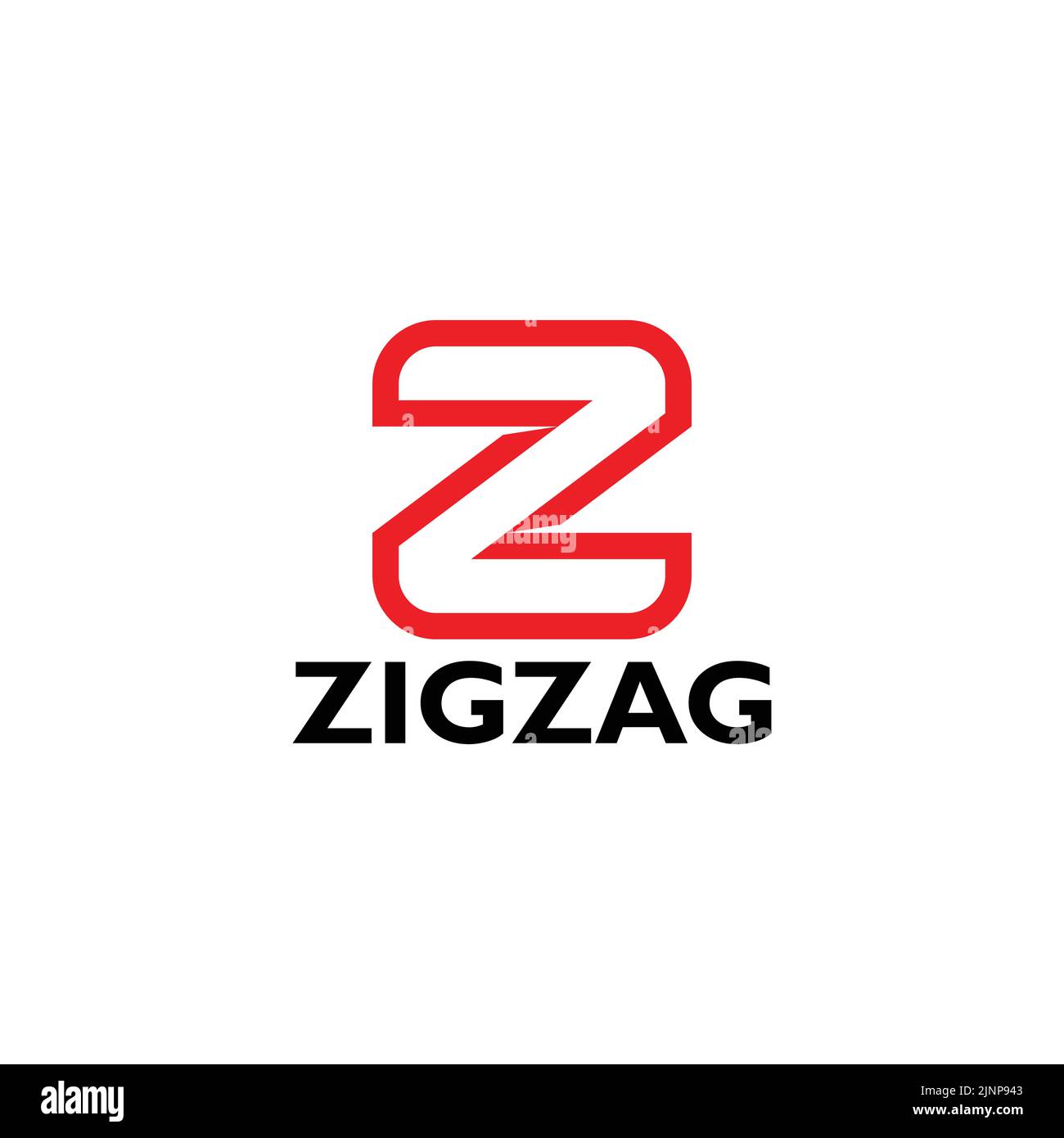 lettera z zigzag contorno semplice vettore logo Illustrazione Vettoriale