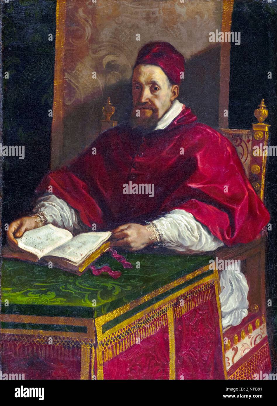 Papa Gregorio XV, Alessandro Ludovisi (1554-1623), ritratto dipinto ad olio su tela di Giovanni Francesco Barbieri detto Guercino, 1622-1623 Foto Stock
