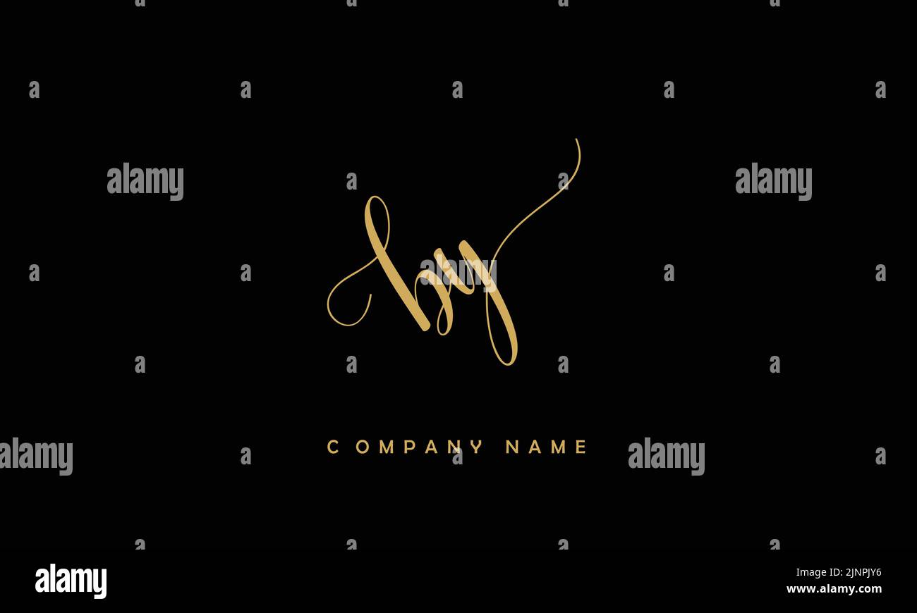 BY, YB Abstract Letters Logo Monogram Illustrazione Vettoriale