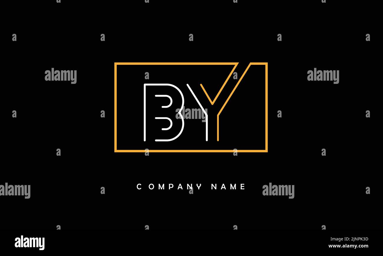 BY, YB Abstract Letters Logo Monogram Illustrazione Vettoriale