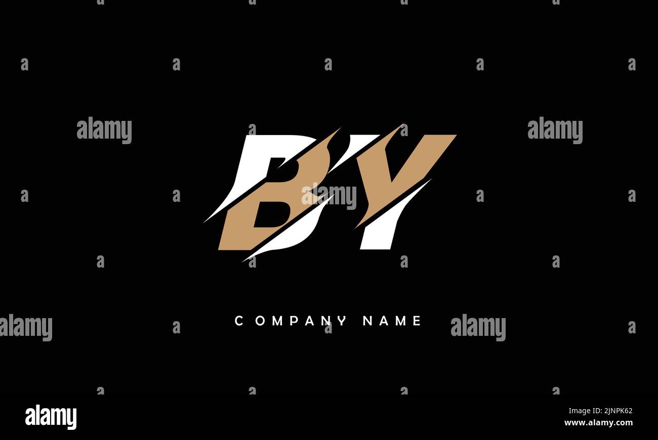 BY, YB Abstract Letters Logo Monogram Illustrazione Vettoriale