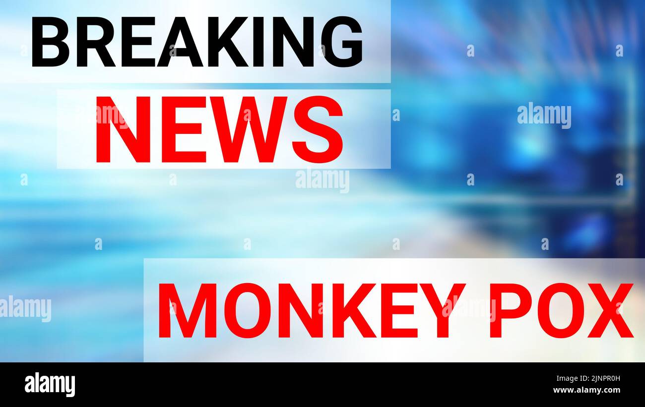 virus influenzale breaking news immagine illustrazione su blur luce blu. virus aggiornato, caso e concetto di morte. Foto Stock