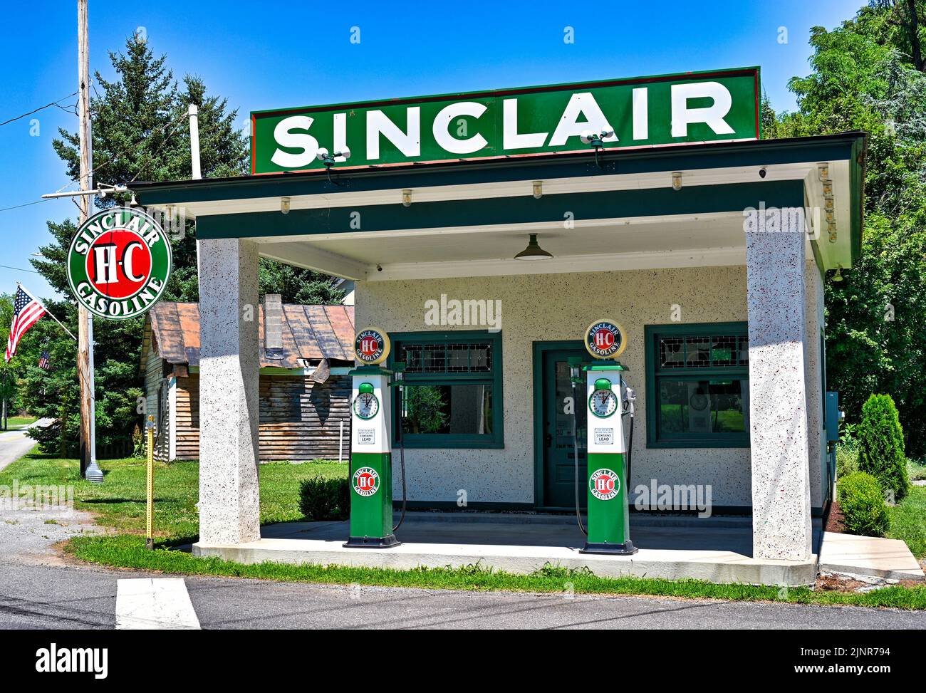 Vecchia stazione di servizio Sinclair Foto Stock