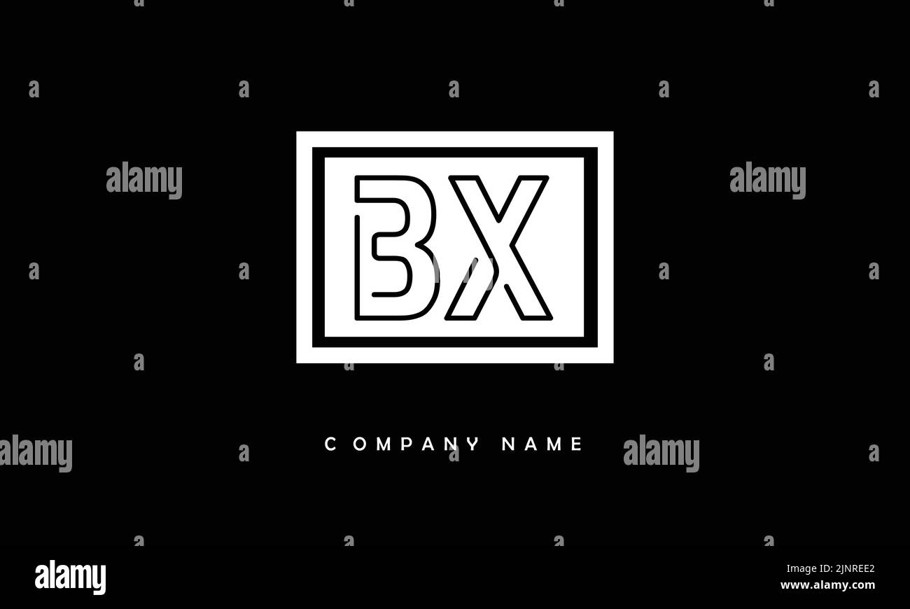 BX, XB lettere astratta Monogramma con logo Illustrazione Vettoriale