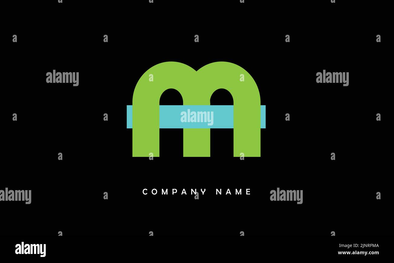 M monogramma logo lettera astratta Illustrazione Vettoriale