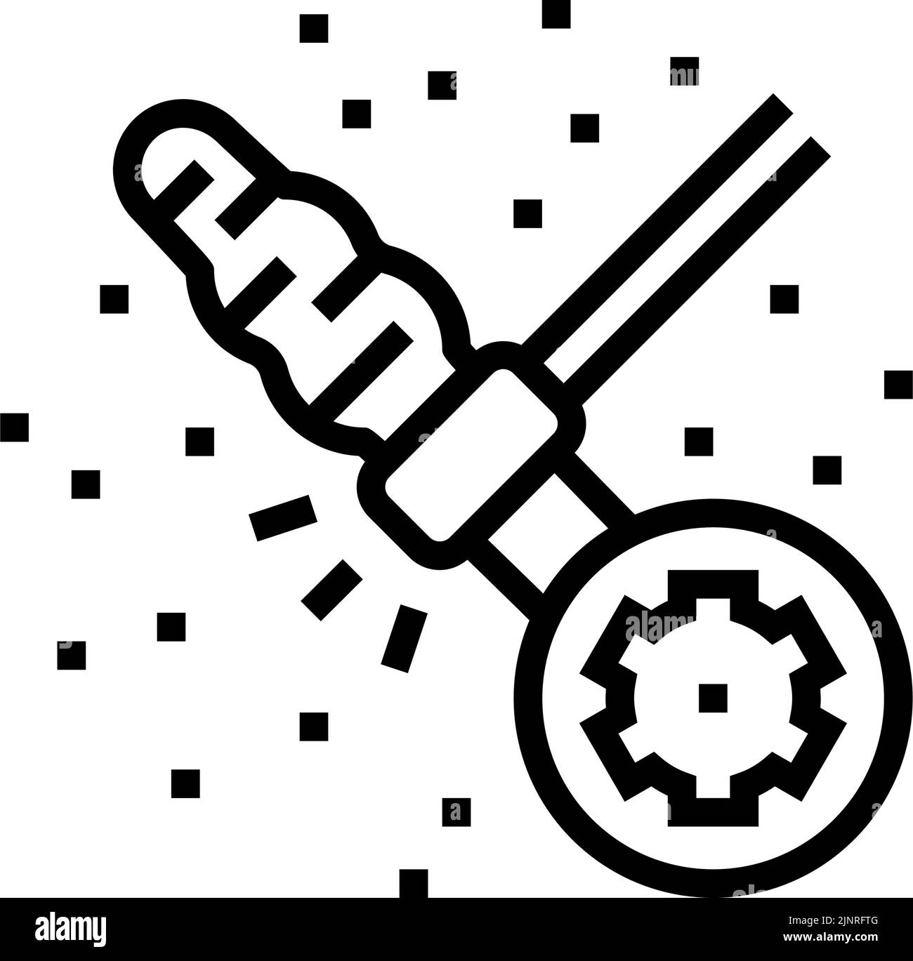 immagine vettoriale dell'icona della linea di trattamento della cicatrice per dermoabrasione Illustrazione Vettoriale