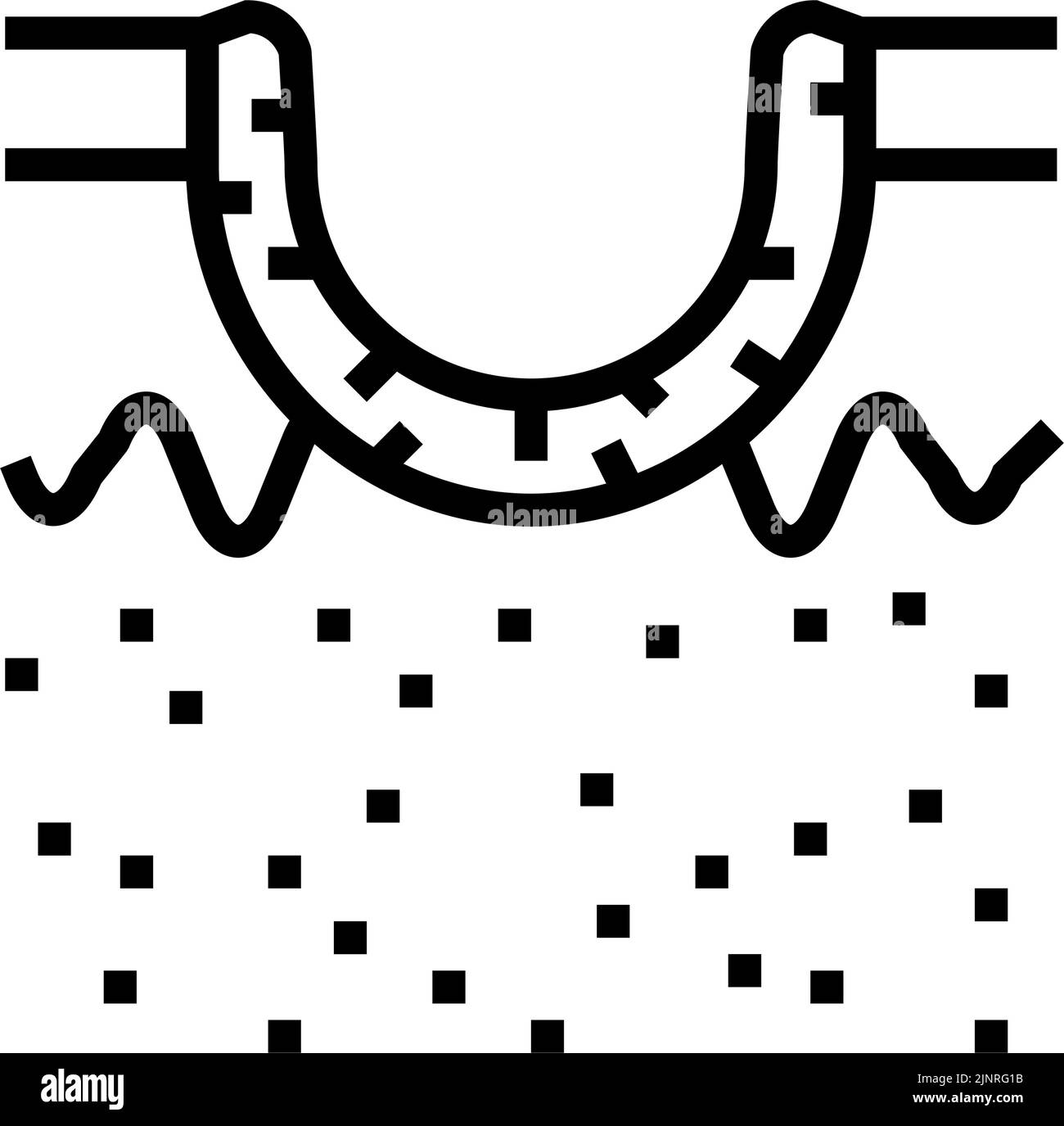 illustrazione vettoriale dell'icona della linea della cicatrice dell'acne rotolante Illustrazione Vettoriale