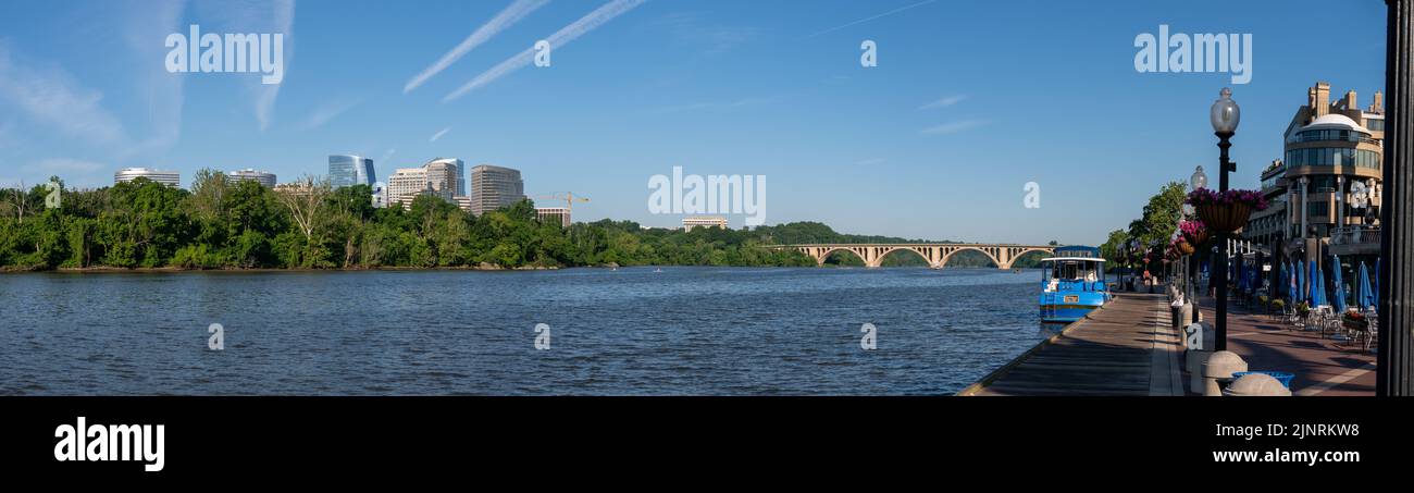 Vista panoramica di Arlington Virginia sul fiume Potomac Foto Stock