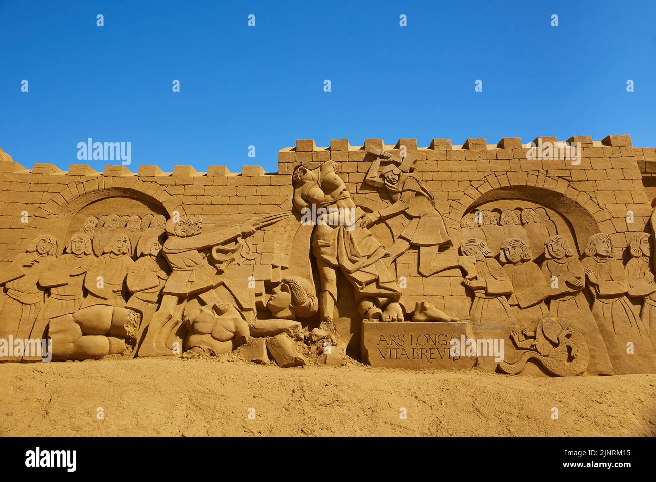 Sondervig, Danimarca, giugno 2022: Festival internazionale delle sculture di sabbia Foto Stock