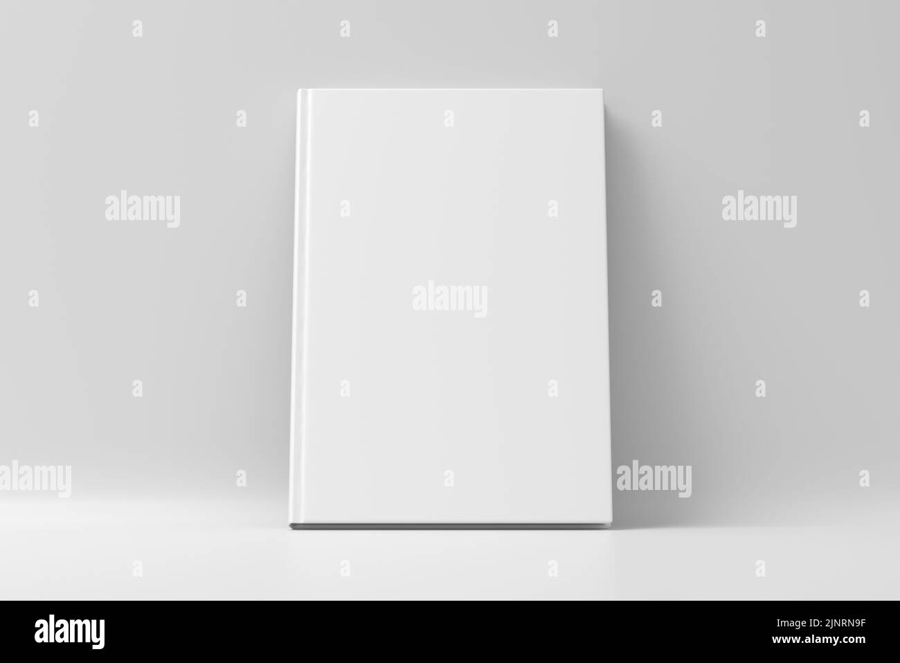 Modello di copertina rigida verticale vuota su sfondo bianco. rendering 3d Foto Stock