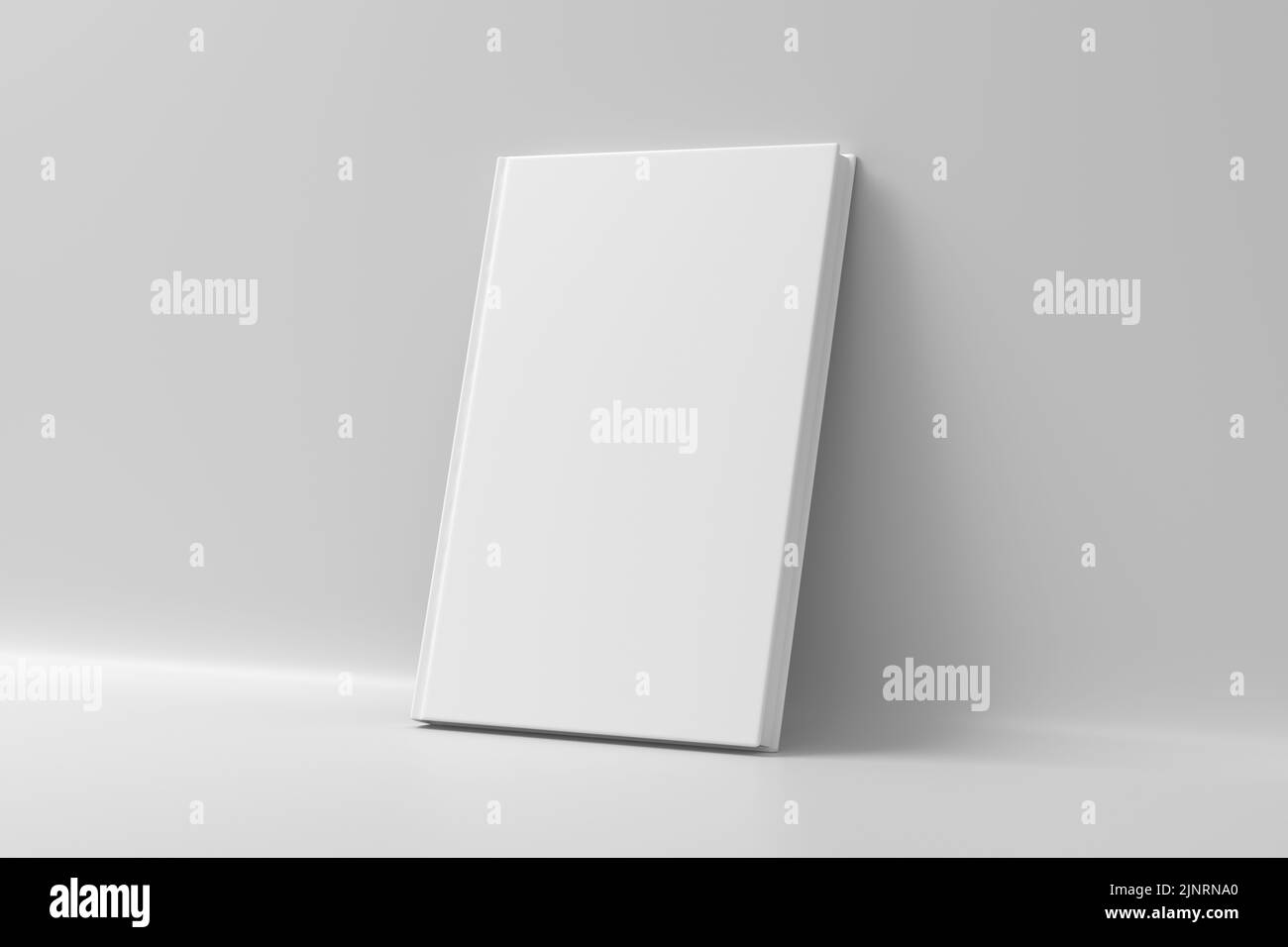 Modello di copertina rigida verticale vuota su sfondo bianco. rendering 3d Foto Stock