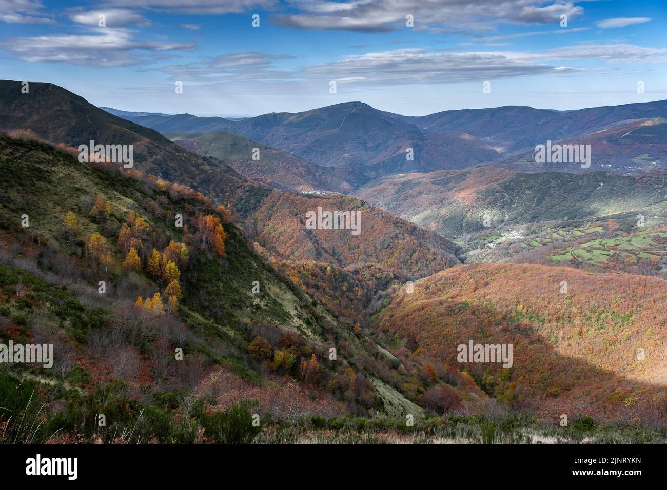 Paesaggio autunnale nelle montagne del Caurel, Galizia, Spagna Foto Stock