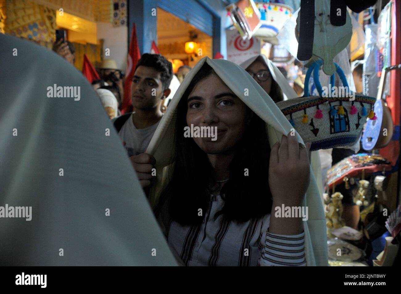 Tunisia. 13th ago, 2022. La Giornata Nazionale della Donna si celebra in Tunisia ogni anno a Avenue Habib Bourguiba il 13 agosto 2022 a Tunisi, Tunisia .(Yassine Mahjoub/Sipa USA). Credit: Sipa USA/Alamy Live News Foto Stock