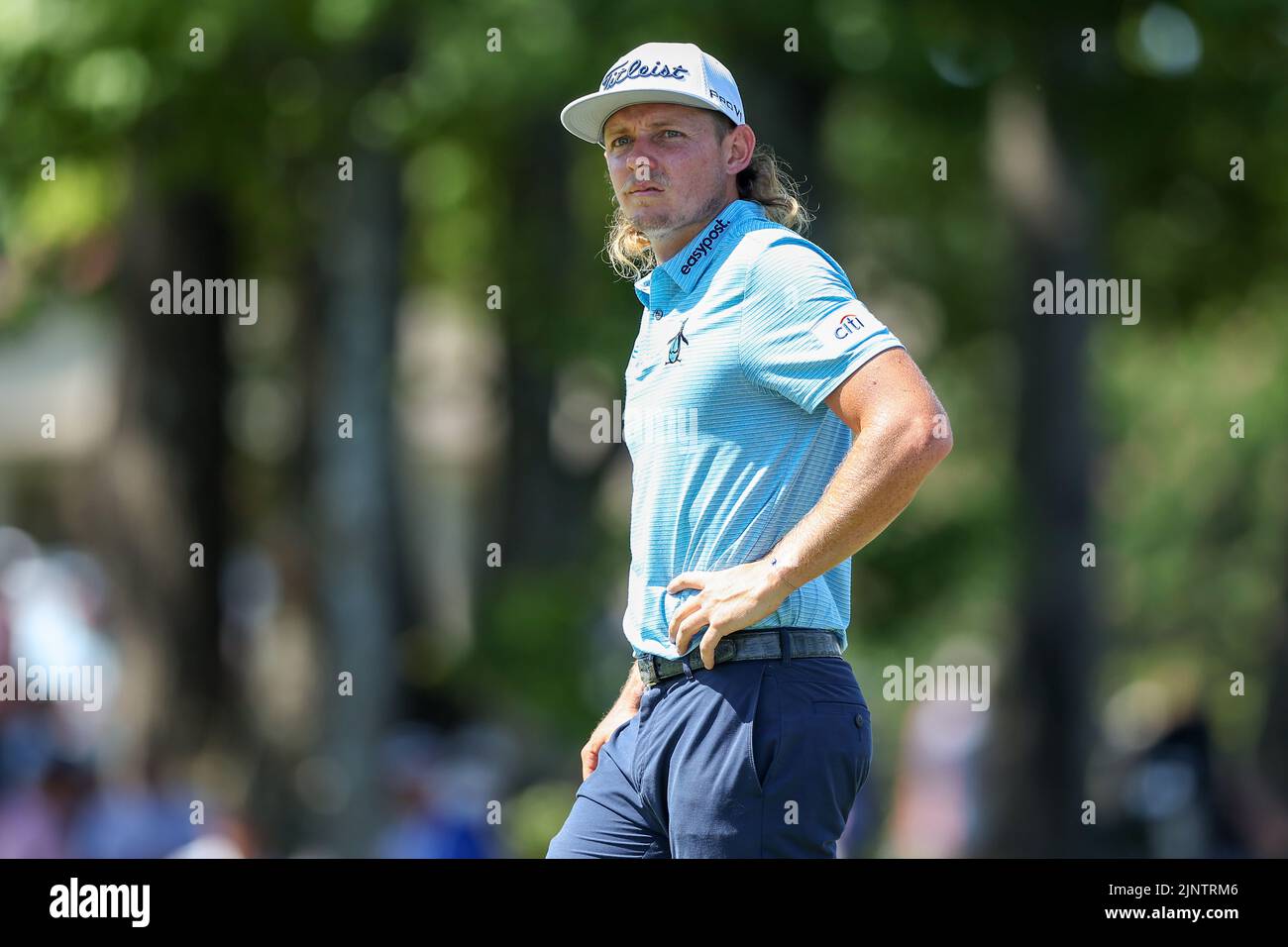 13 agosto 2022: Cameron Smith guarda al terzo round del torneo di golf FedEx St. Jude Championship al TPC Southwind di Memphis, Tennessee. Terreno grigio Siegel/Cal Sport Foto Stock