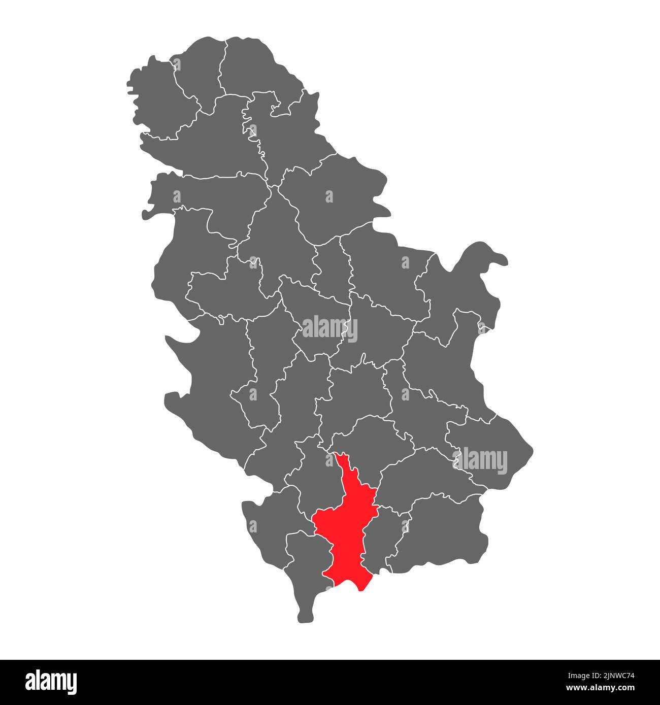 Mappa Serbia icona Kosovo, geografia concetto vuoto, illustrazione vettoriale di sfondo grafico isolata . Illustrazione Vettoriale