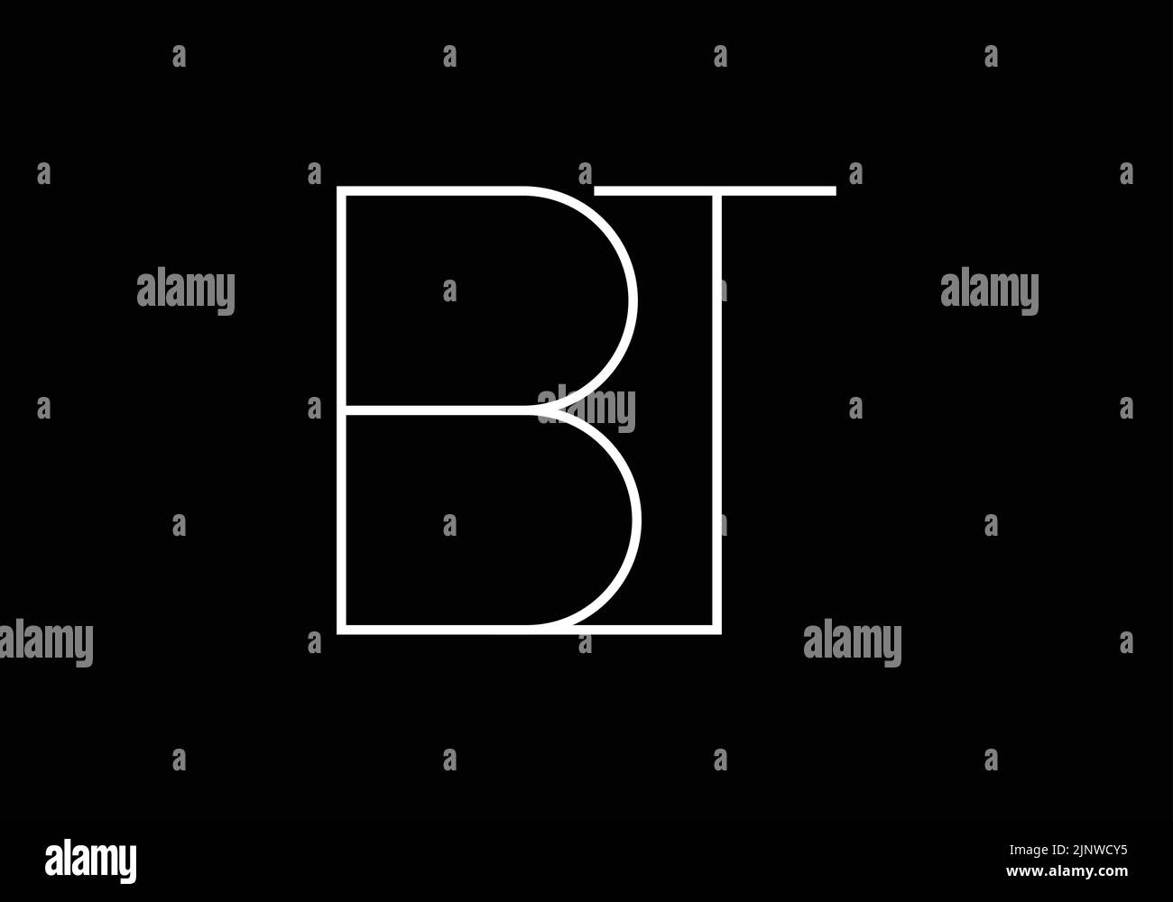 Alfabeti astratti lettere BT o TB Logo Illustrazione Vettoriale