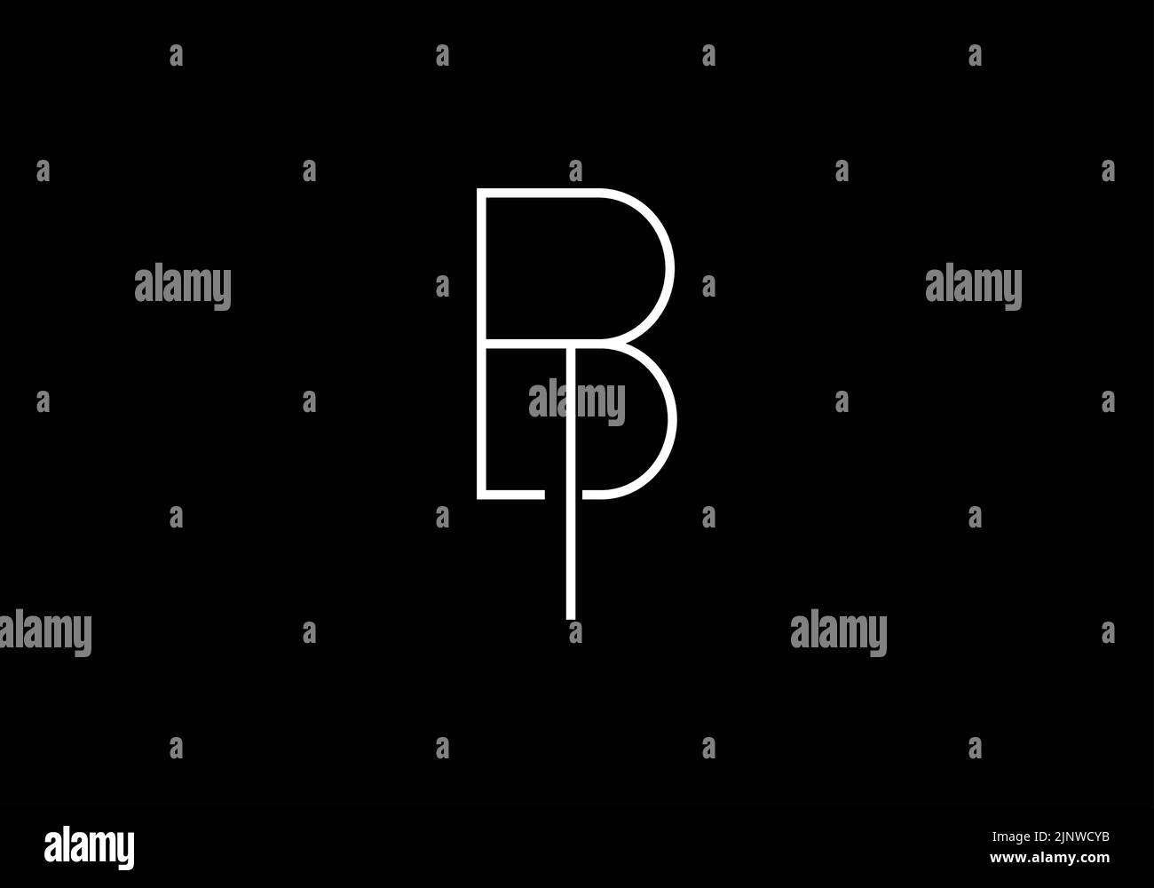 Alfabeti astratti lettere BT o TB Logo Illustrazione Vettoriale