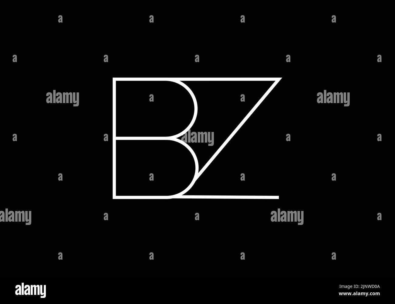 Alfabeti astratti lettere BZ o ZB Logo Illustrazione Vettoriale