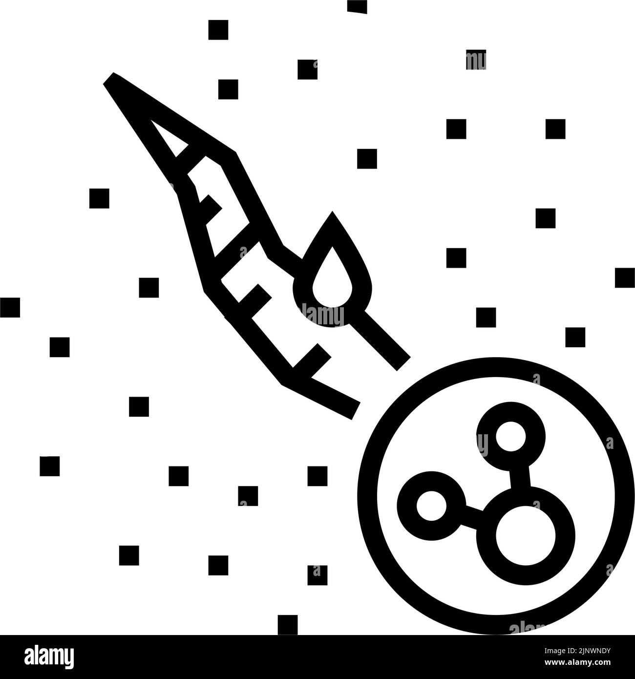 illustrazione vettore icona linea di trattamento scorza chimica Illustrazione Vettoriale