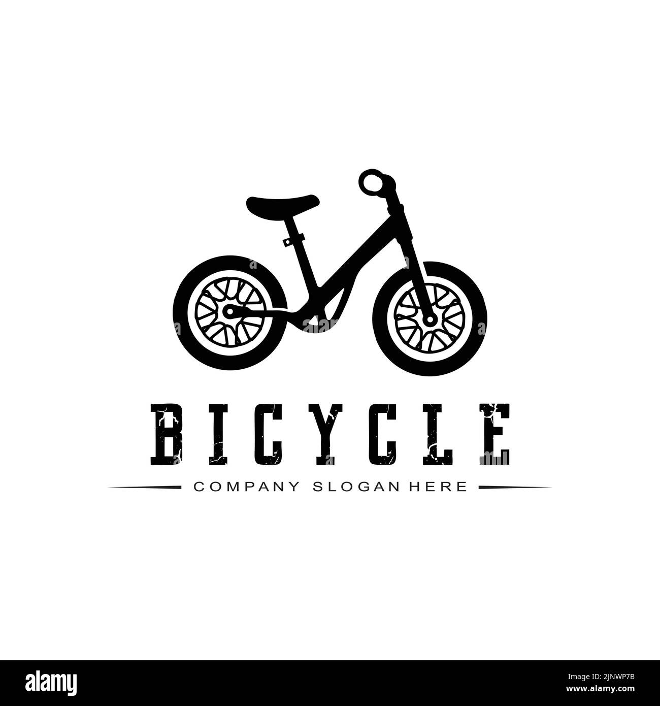 Bike Logo Icon Vector, veicolo per sport, corse, casual, discesa, modello retrò Illustrazione Vettoriale