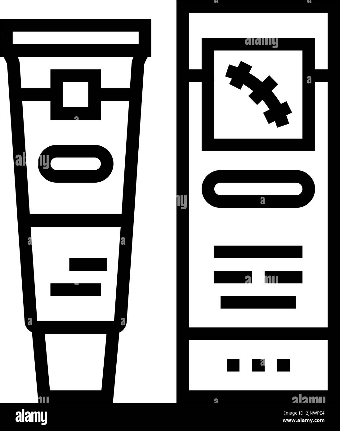 illustrazione vettoriale dell'icona della linea di cicatrice per la rimozione della crema Illustrazione Vettoriale