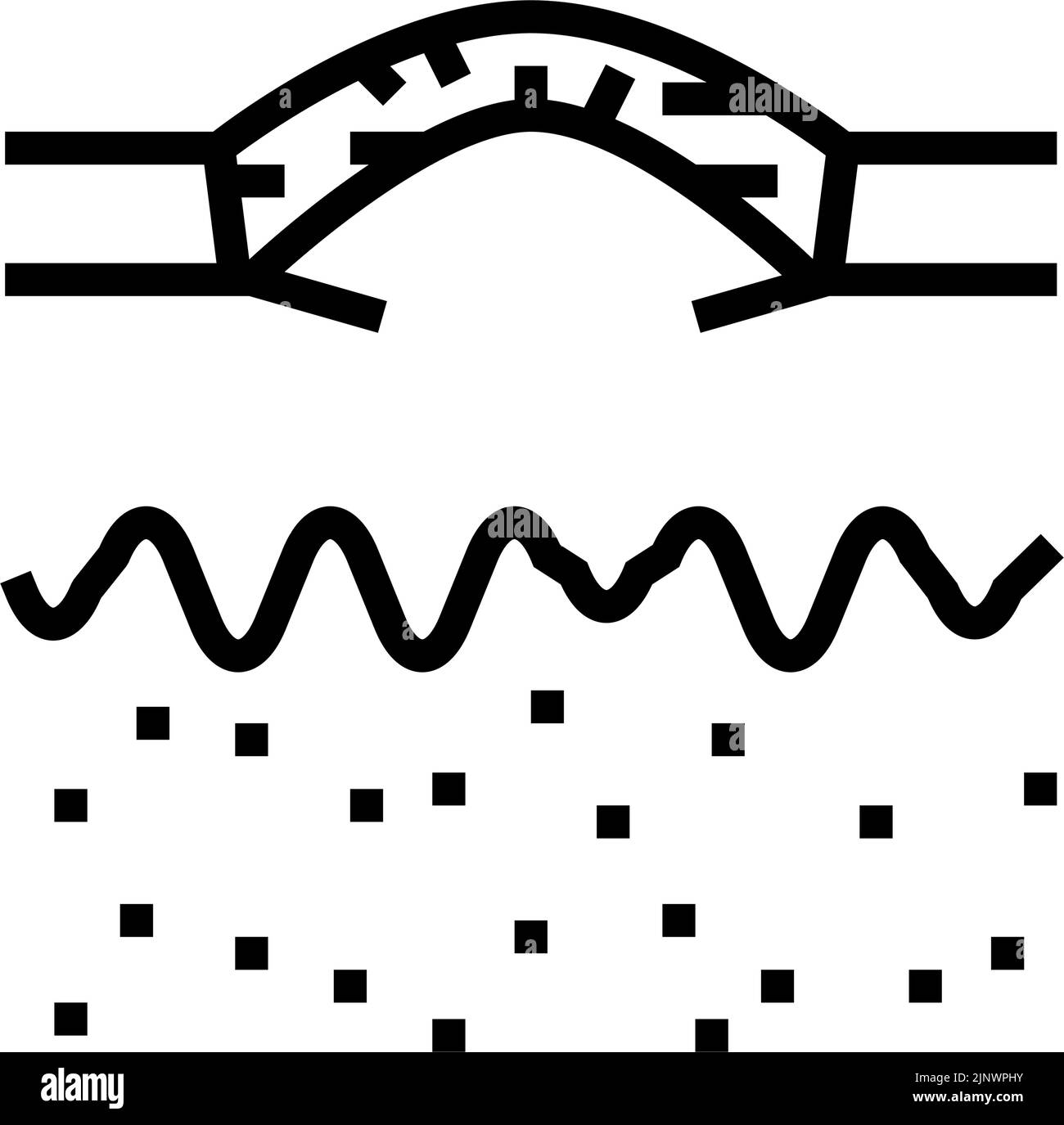 boxcar acne cicatrice linea icona vettore illustrazione Illustrazione Vettoriale