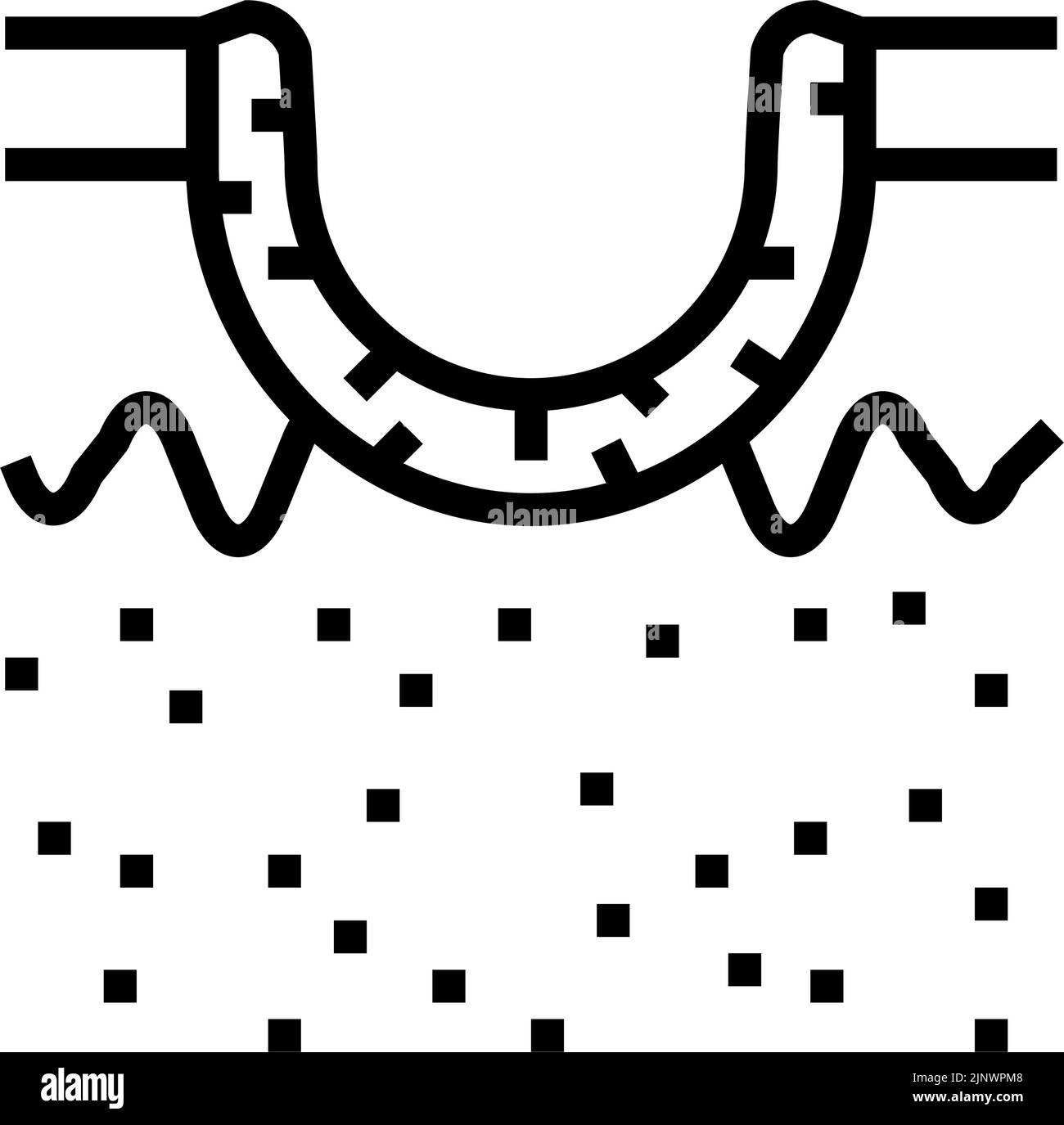 illustrazione vettoriale dell'icona della linea della cicatrice dell'acne rotolante Illustrazione Vettoriale