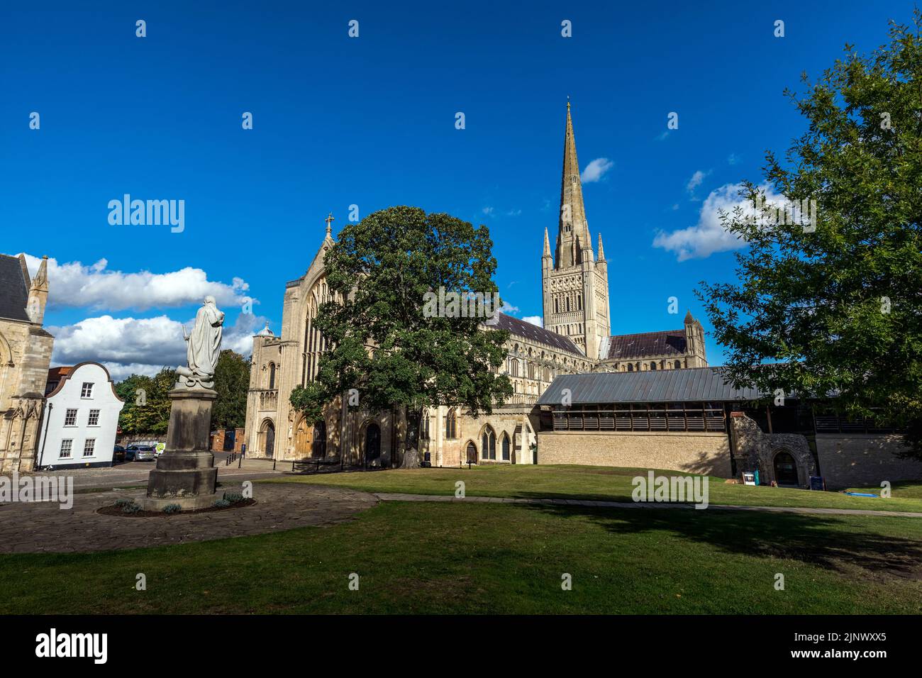 Cattedrale di Norwich; Norfolk; Regno Unito Foto Stock