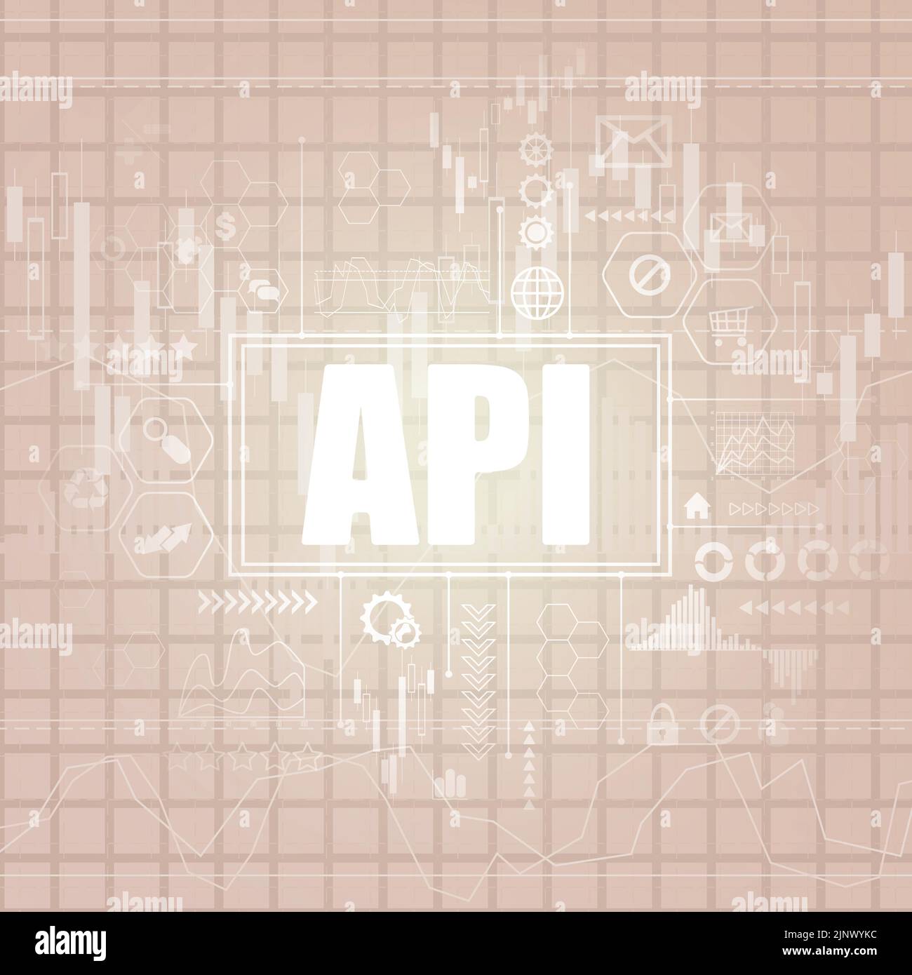 Sfondo del grafico dei simboli API Illustrazione Vettoriale
