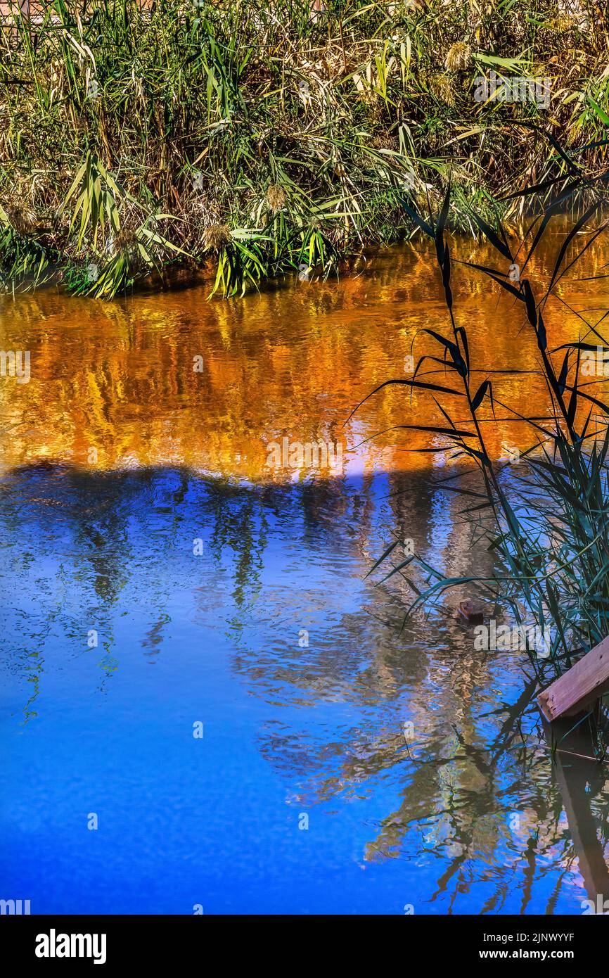 Giordano Fiume Abstract Betania Giordano dove Giovanni battezzò Gesù Foto Stock