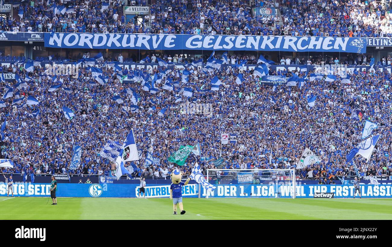 Gelsenkirchen germania 13 agosto tifosi di schalke 04 durante la