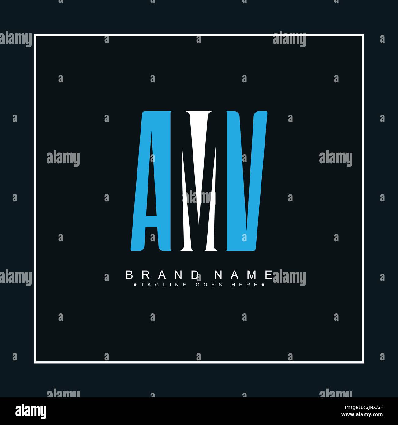 Lettera iniziale Logo AMV - Logo minimal Business per alfabeto A, M e V. Illustrazione Vettoriale