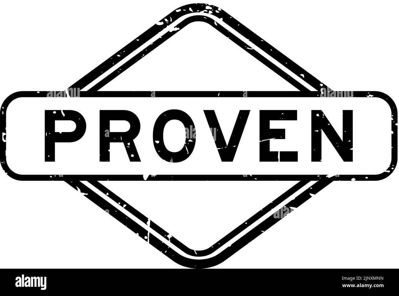 Grunge nero collaudato sigilli di gomma di parola su sfondo bianco Illustrazione Vettoriale