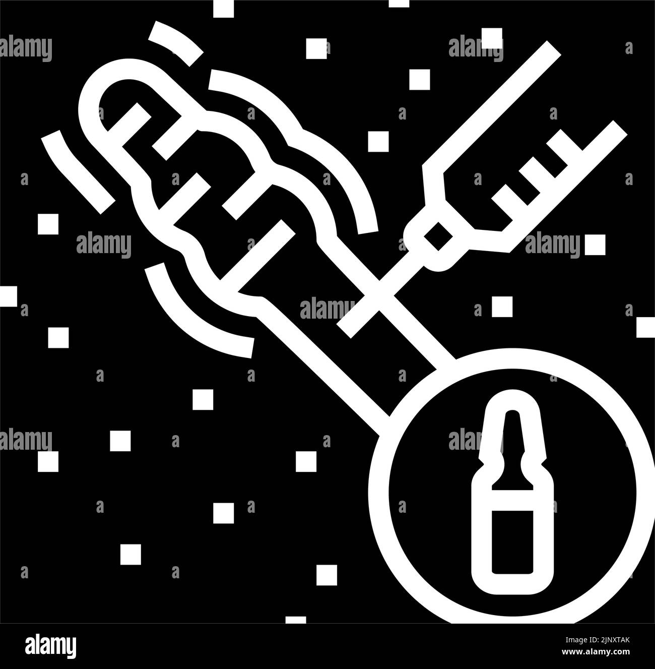 illustrazione del vettore dell'icona del glifo del trattamento della cicatrice per iniezione Illustrazione Vettoriale