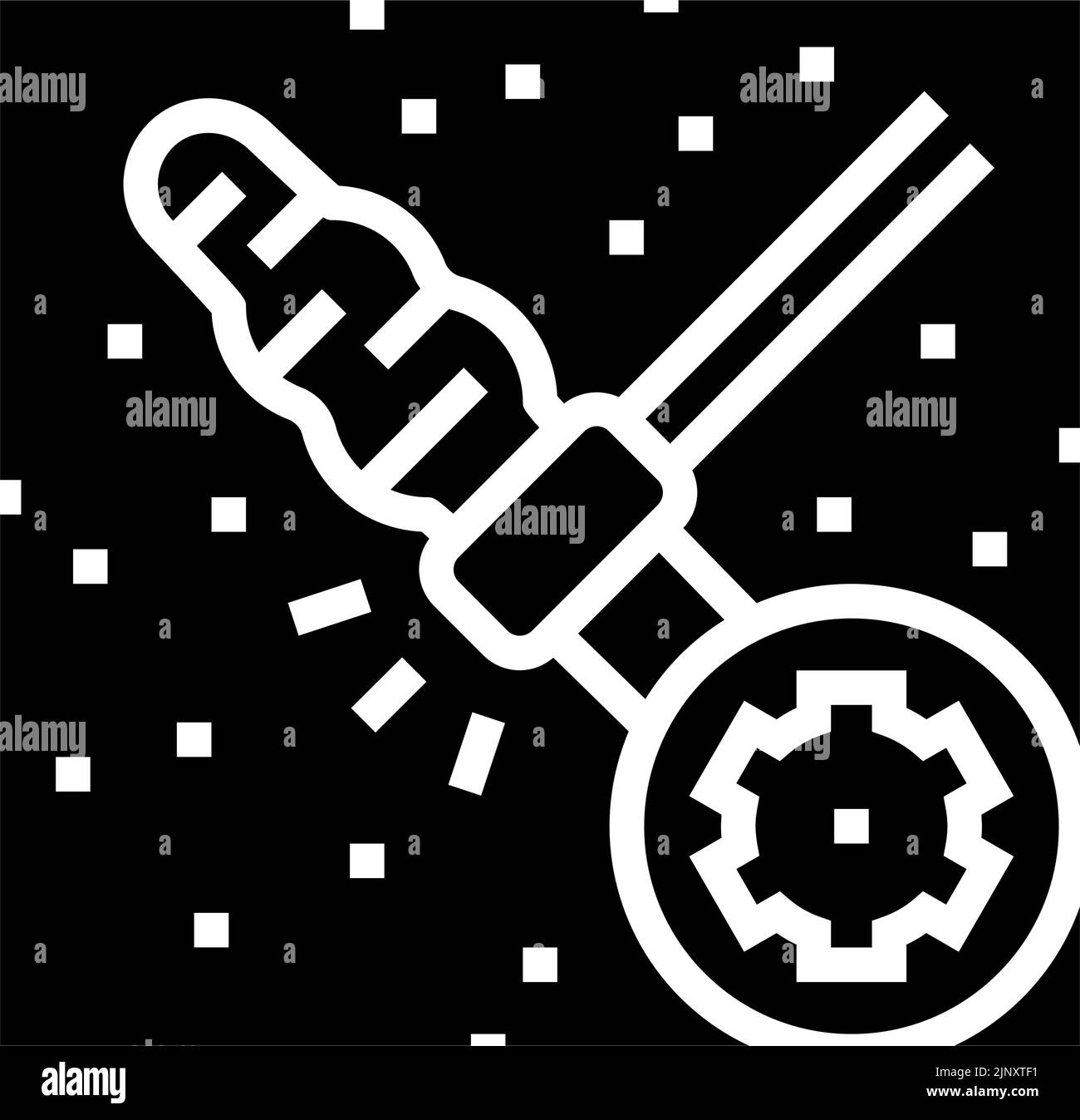 illustrazione vettore icona glifo trattamento cicatrice dermoabrasione Illustrazione Vettoriale