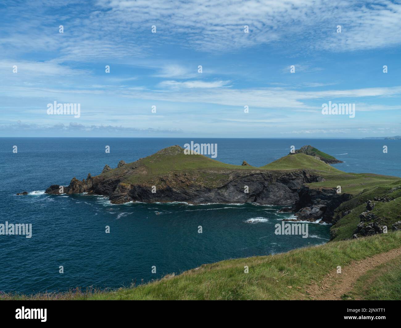 Il promontorio della Rumps nella Cornovaglia settentrionale Foto Stock