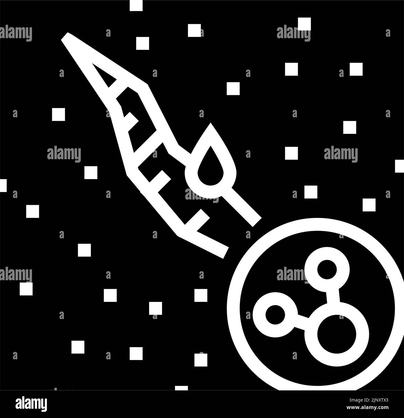 illustrazione vettore icona glifo trattamento cicatrice a buccia chimica Illustrazione Vettoriale