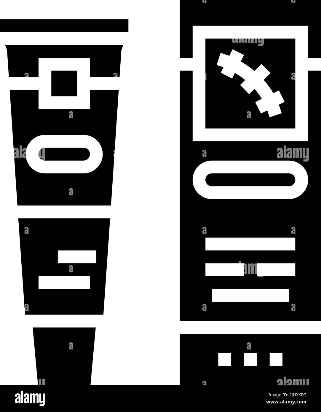illustrazione vettore icona glyph cicatrice rimozione crema Illustrazione Vettoriale