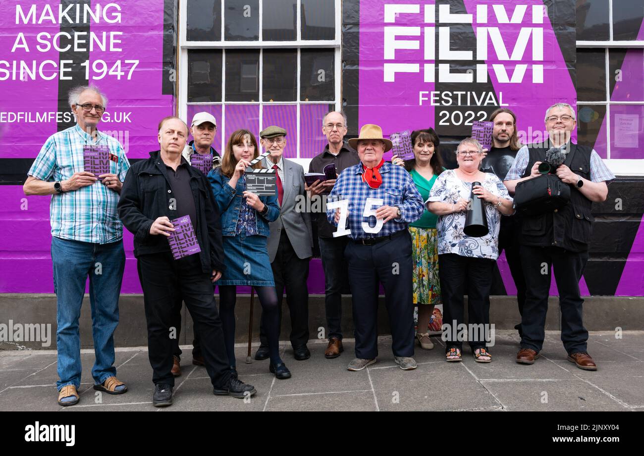 Edimburgo, Scozia, Regno Unito, 14th agosto 2022. Edinburgh International Film Festival: Membri del cast senior della prima scozzese del film Un mazzo di amatori al cinema Filmhouse oggi. Credit: Sally Anderson/Alamy Live News Foto Stock