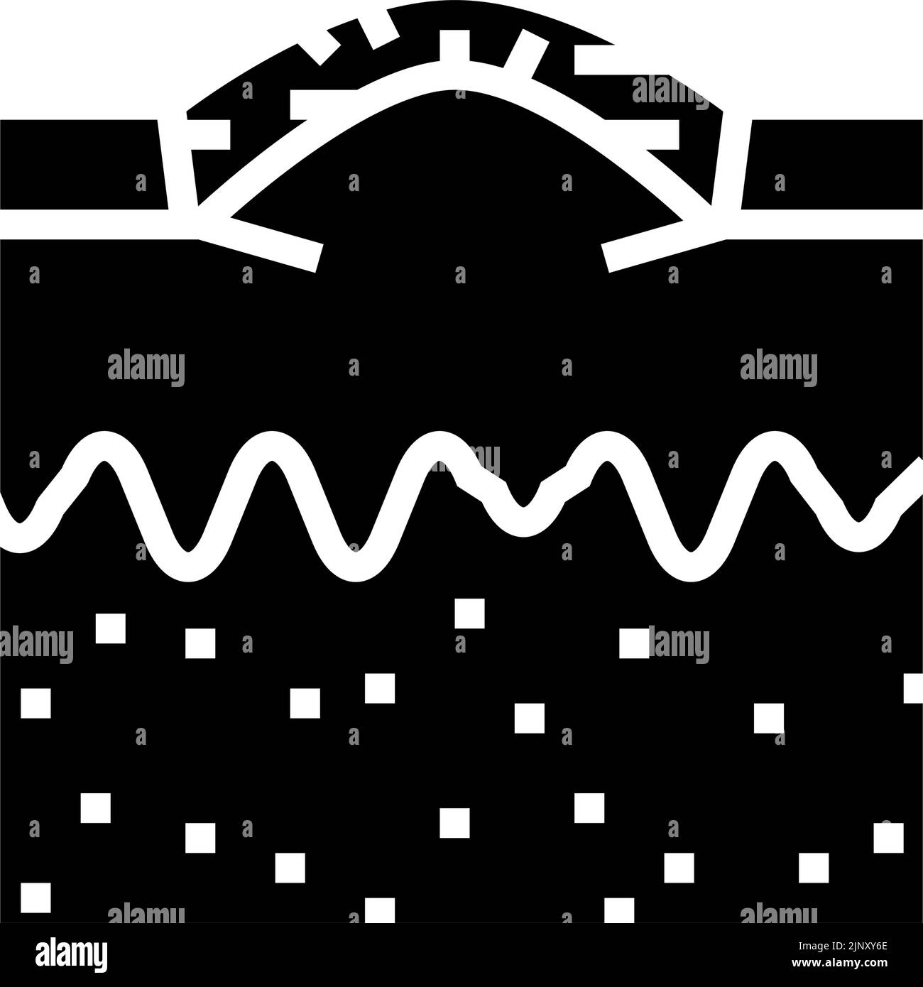 boxcar acne cicatrice glifo icona illustrazione vettore Illustrazione Vettoriale