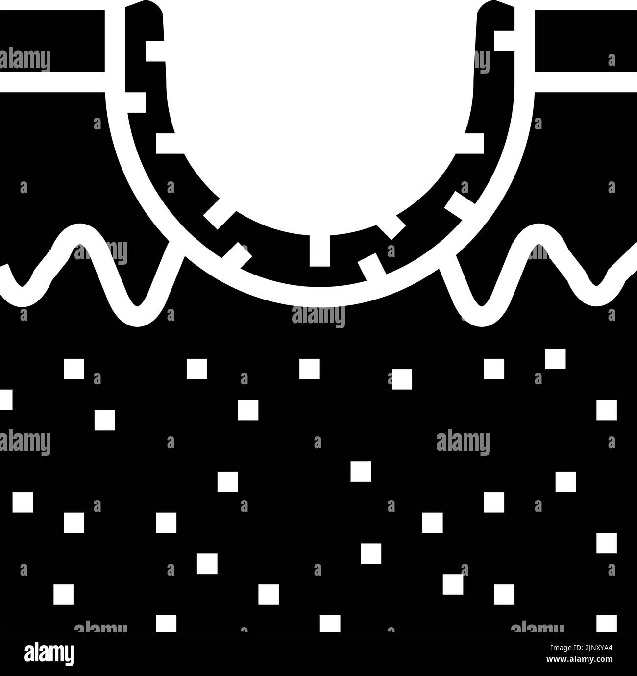 illustrazione del vettore dell'icona glyph della cicatrice dell'acne rotolante Illustrazione Vettoriale