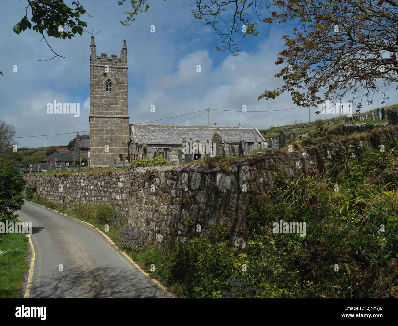 Chiesa di San Levan a San Levan vicino Porthcurno Foto Stock